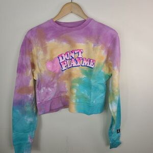 BSR by Samii Ryan Crop Tie Dye "Don't Play Me" Sweatshirt